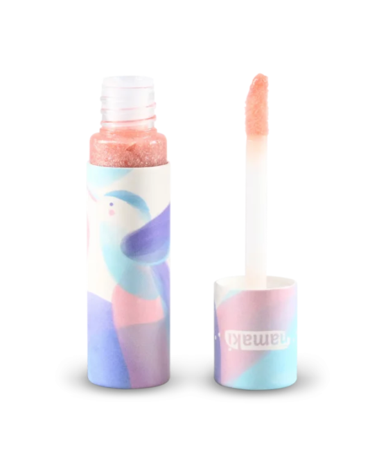 Gloss rose pailleté