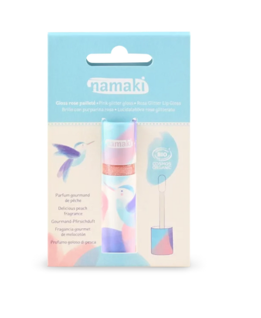 Gloss rose pailleté