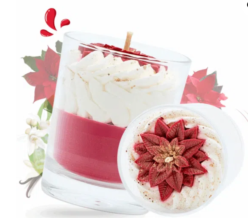 Bougie gourmande fleur de Noël