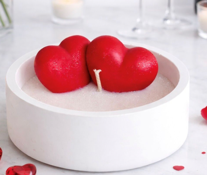 Bougie coupe 2 cœurs ALIZÉE