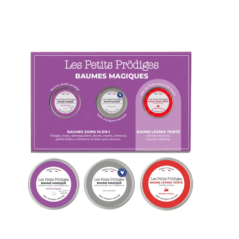 Coffret Noël - Trio de Baumes Magiques (Neutre, Figuier et Teinté 10ml)