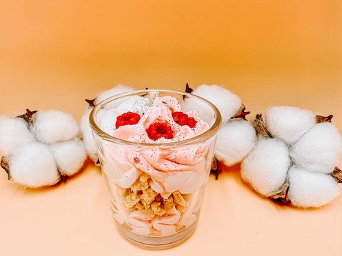 Bougie gourmande framboise caramel