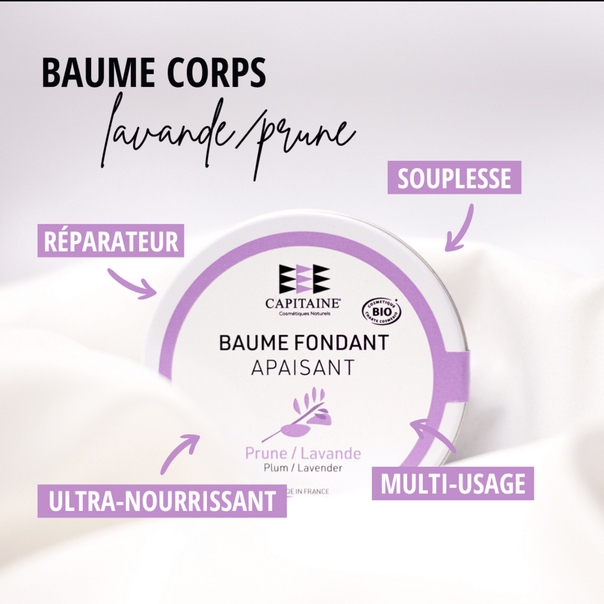 Baume corps et visage : Prune / Lavande