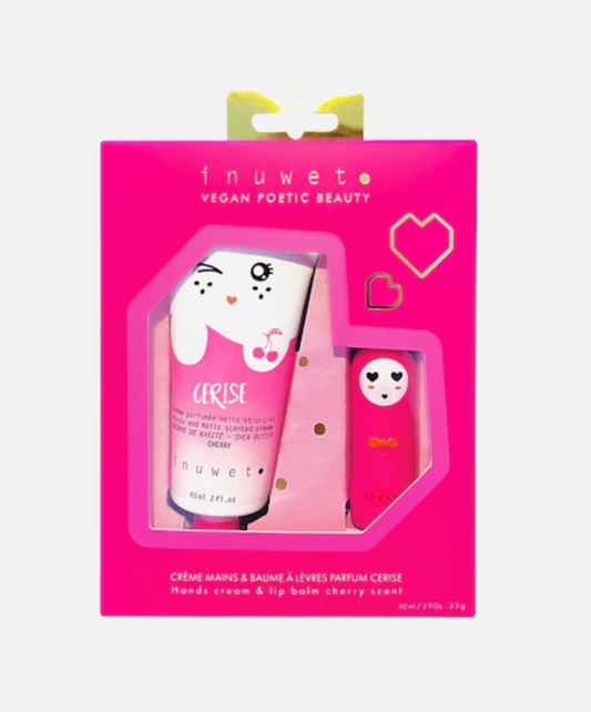 Coffret Cerise crème mains et baume à lèvres parfum cerise