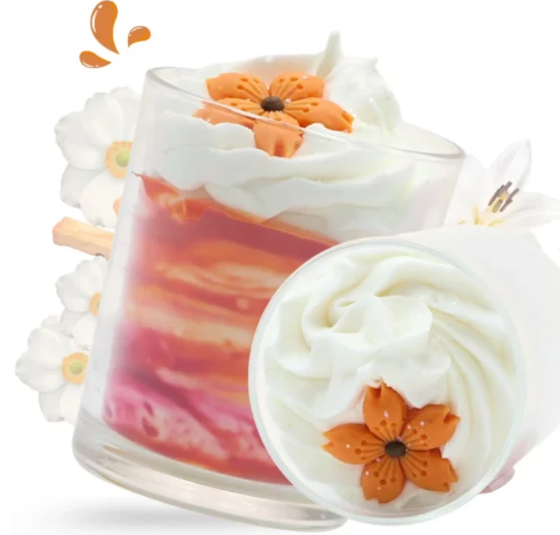 Bougie gourmande fleurs blanches et santal