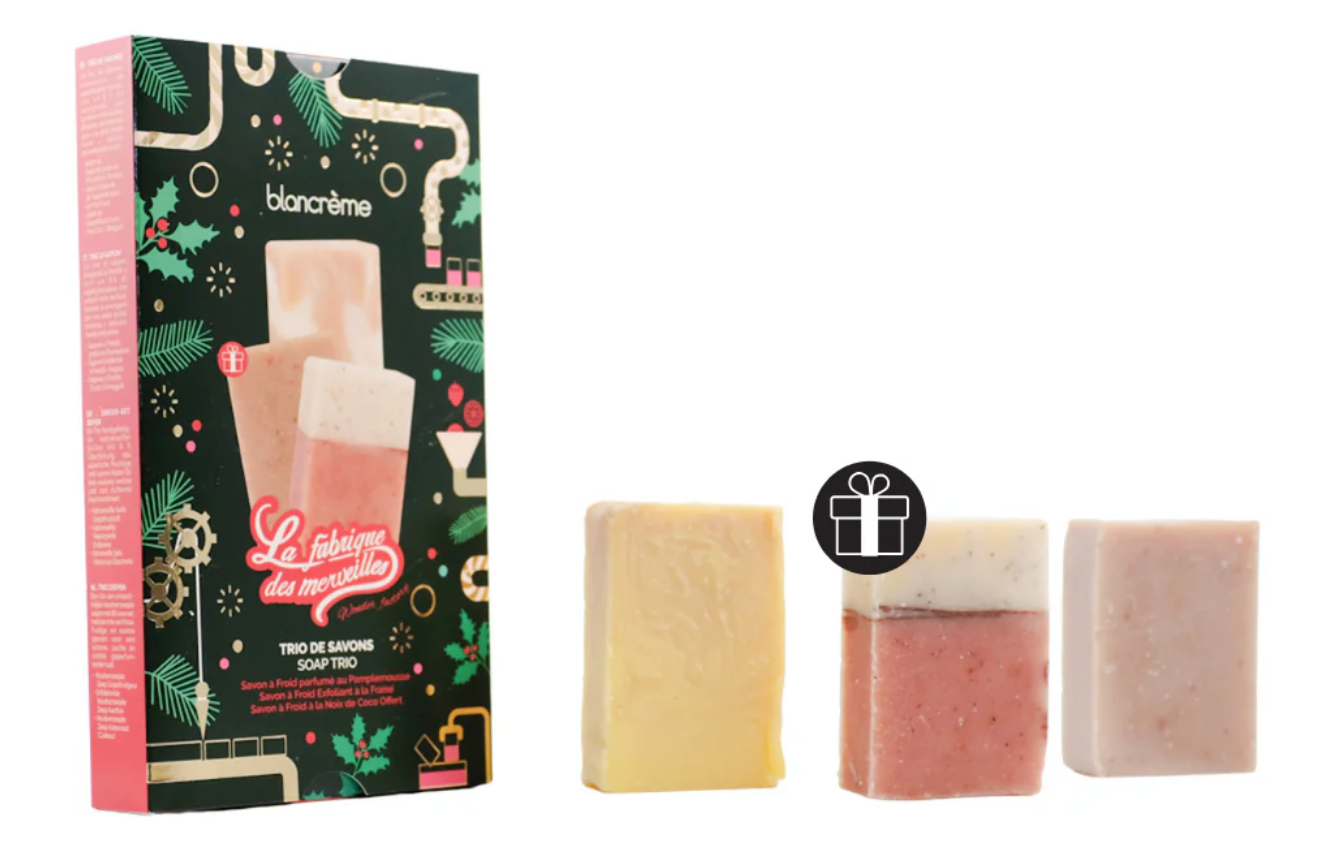 Trio savons pour le corps - Fraise, Pamplemousse & Coco