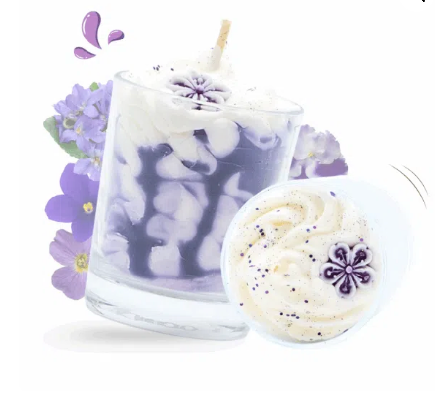 Mini bougie gourmande violette – Noël