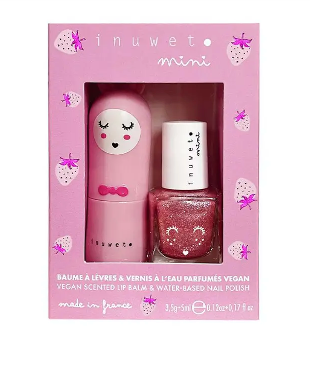Baume à lèvres et vernis à l’eau Fraise - Inuwet mini