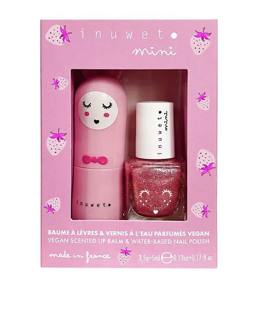 Baume à lèvres et vernis à l’eau Fraise - Inuwet mini