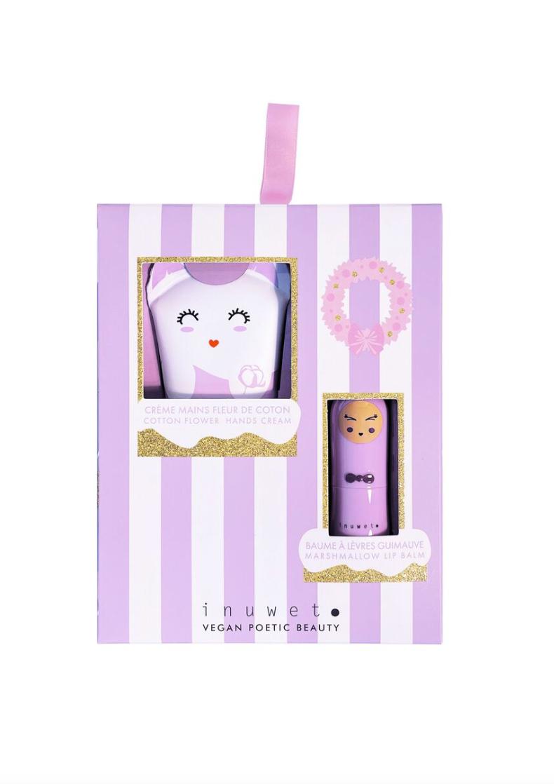 Coffret LI Crème mains fleur de Coton et baume  à lèvres Guimauve