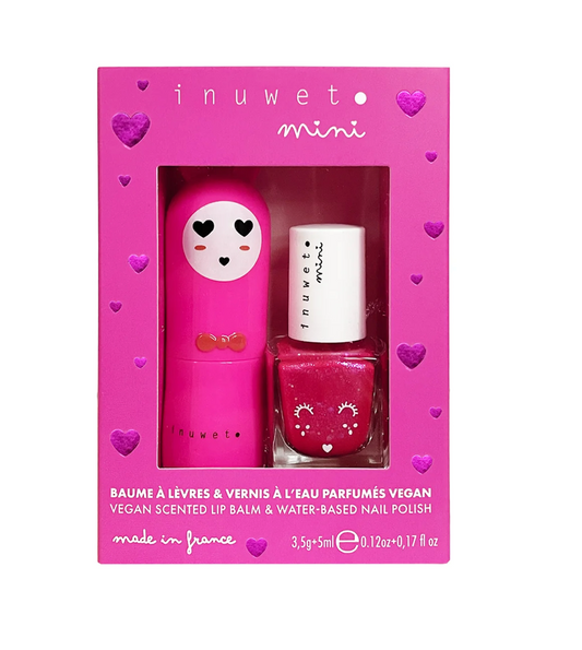 Coffret Fuchsia duo baume à lèvres et vernis à l'eau - Cerise et Fraise