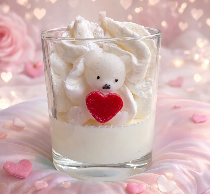 Bougie Mini Verre Ourson Coeur