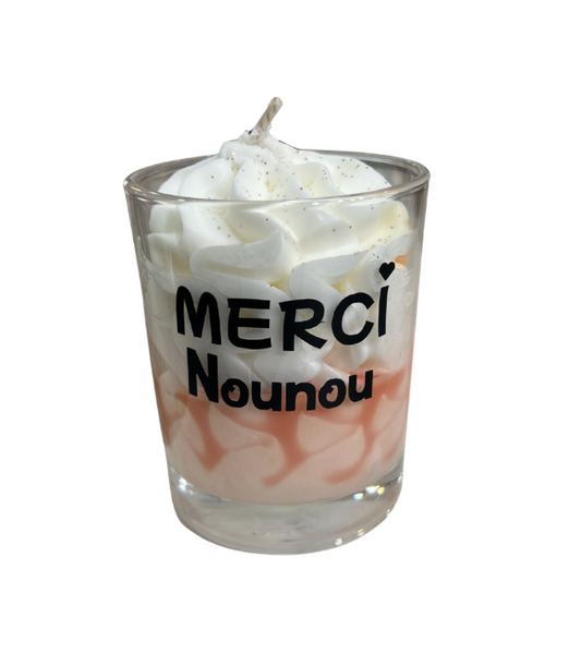 Bougie Gourmande Merci Nounou - Parfum Clémentine Monoî - 12H